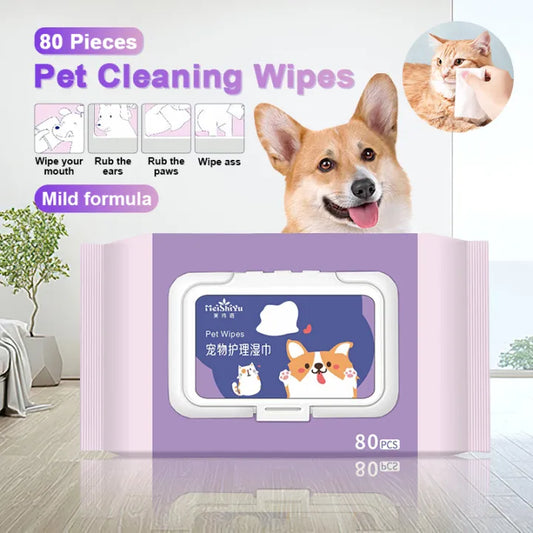 Pet Wipes - Alcohol Free Plant Based Pet Grooming Wipes for Dog or Cat